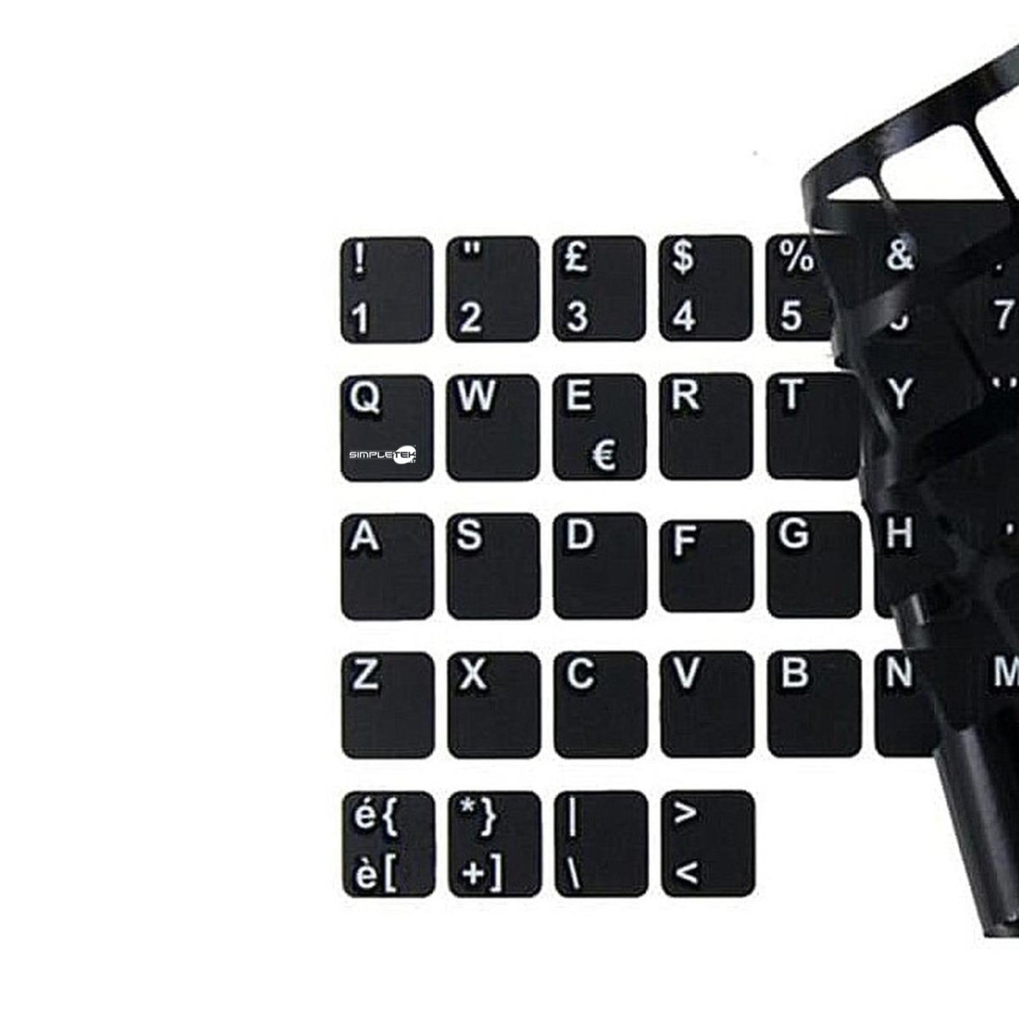 SIMPLETEK - Pegatinas para teclado con disposición italiana para ordenador portátil, ordenador o teclado QWERTY negro mate (paquete de 100 unidades)