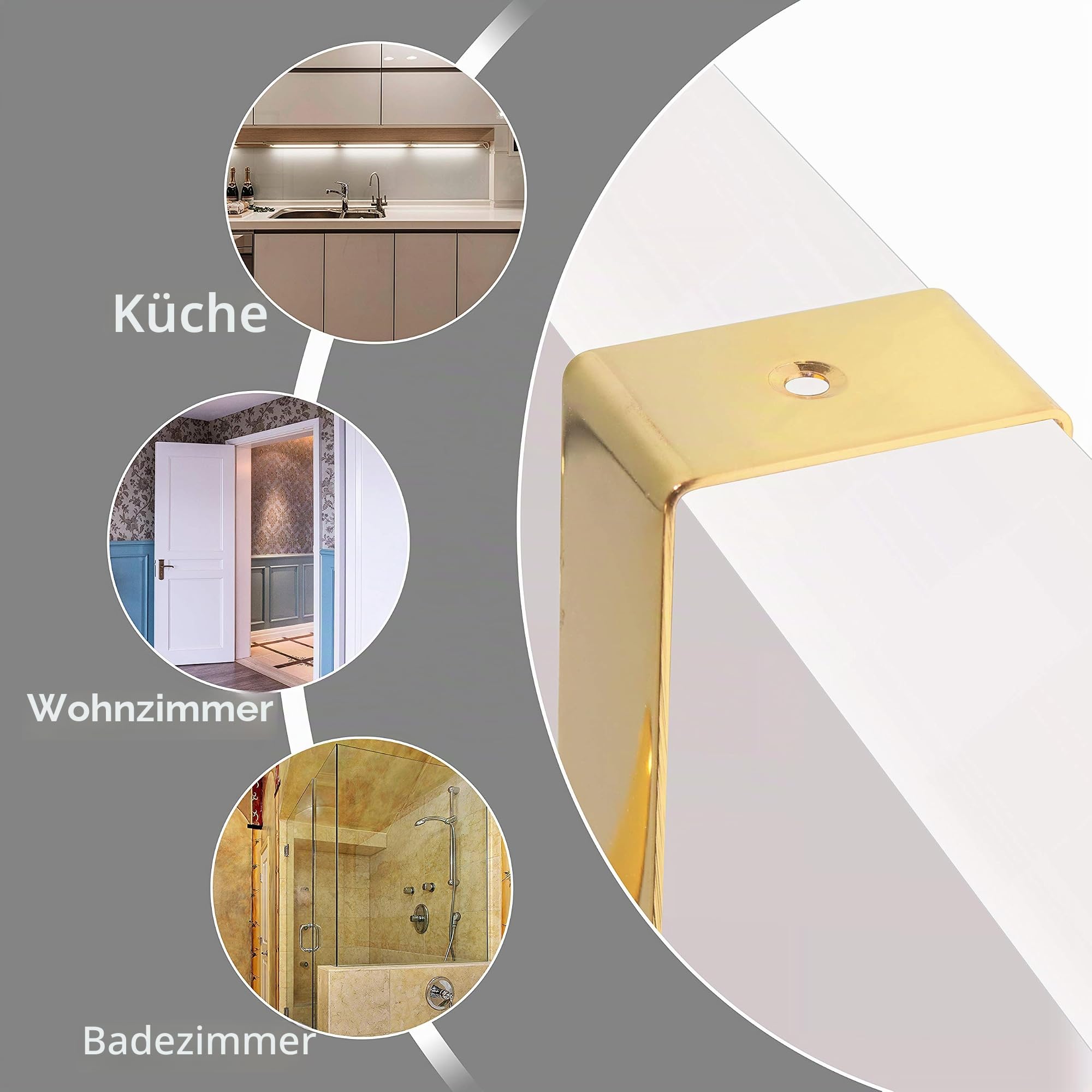 Dseap Türgarderobe zum Einhängen, Edelstahl Türhaken Innenseite, Türhakenleiste, Kleiderhaken Tür, Türaufhänger, für Kleidung Hut Handtuch Mantel, mit 5 Dreifachhaken, Gold