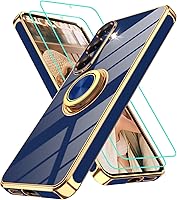 Vista 126 de Gritup Funda para Samsung Galaxy A14 5G: Funda para Samsung A14 2 piezas, protector de pantalla, soporte de anillo de rotación de 360°, soporte