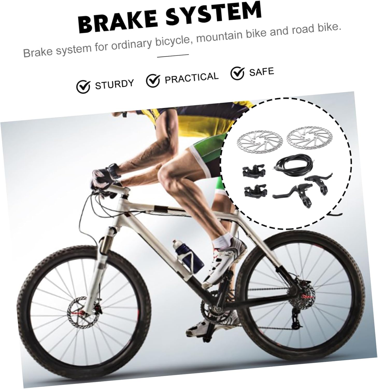 1set Full Disc Brake Set for Rotor Lever Cable and Flat Smooth and Powerful Braking Performance