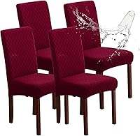 Vista 38 de Genina Fundas impermeables para sillas de comedor, fundas elásticas de jacquard para sillas de comedor, extraíbles y lavables, protector de silla