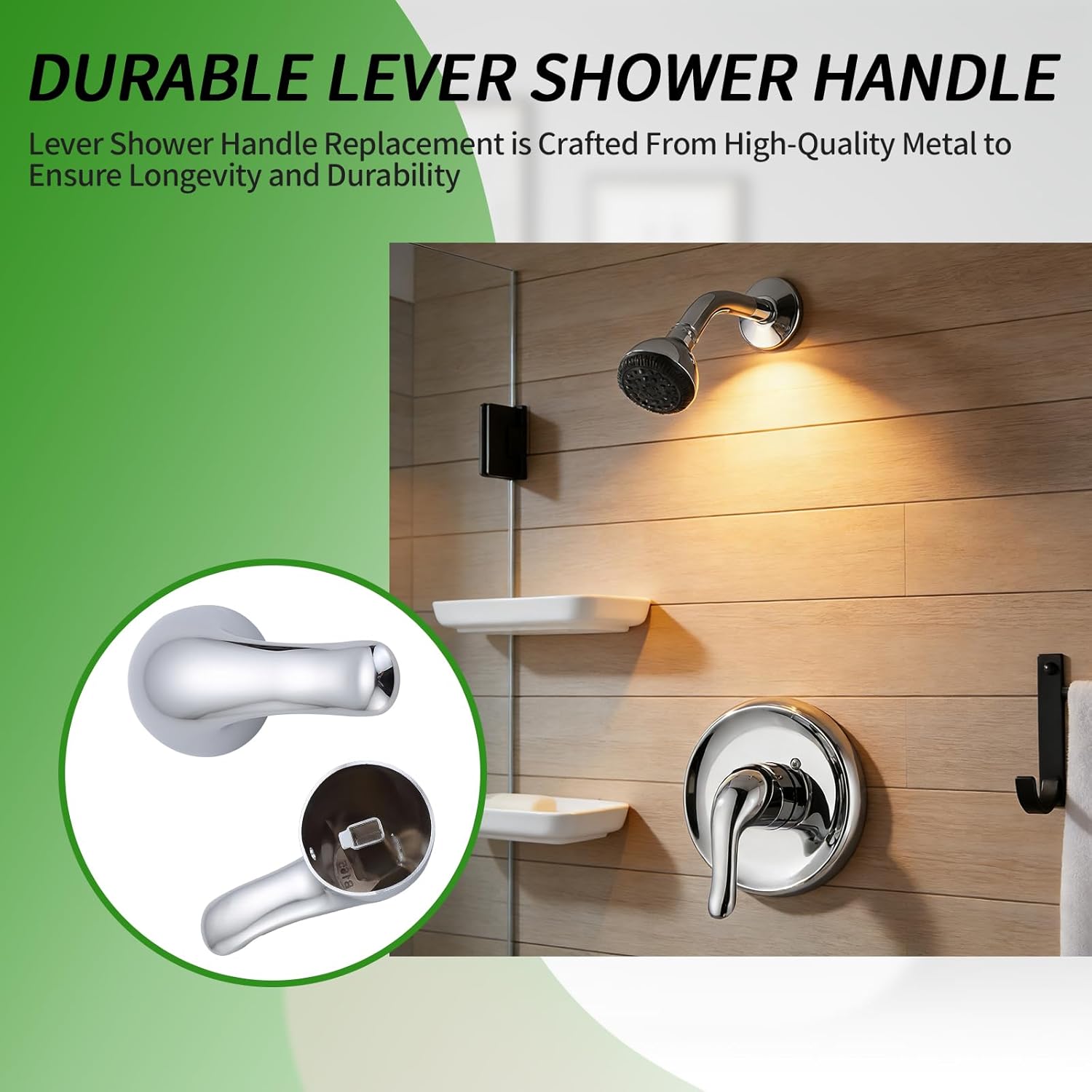 Shower Handle Replacement for American Standard M962160-0020A Lever Handle Kit, fit for Single Lever Pressure Balance Bath and Shower, Polished Chrome