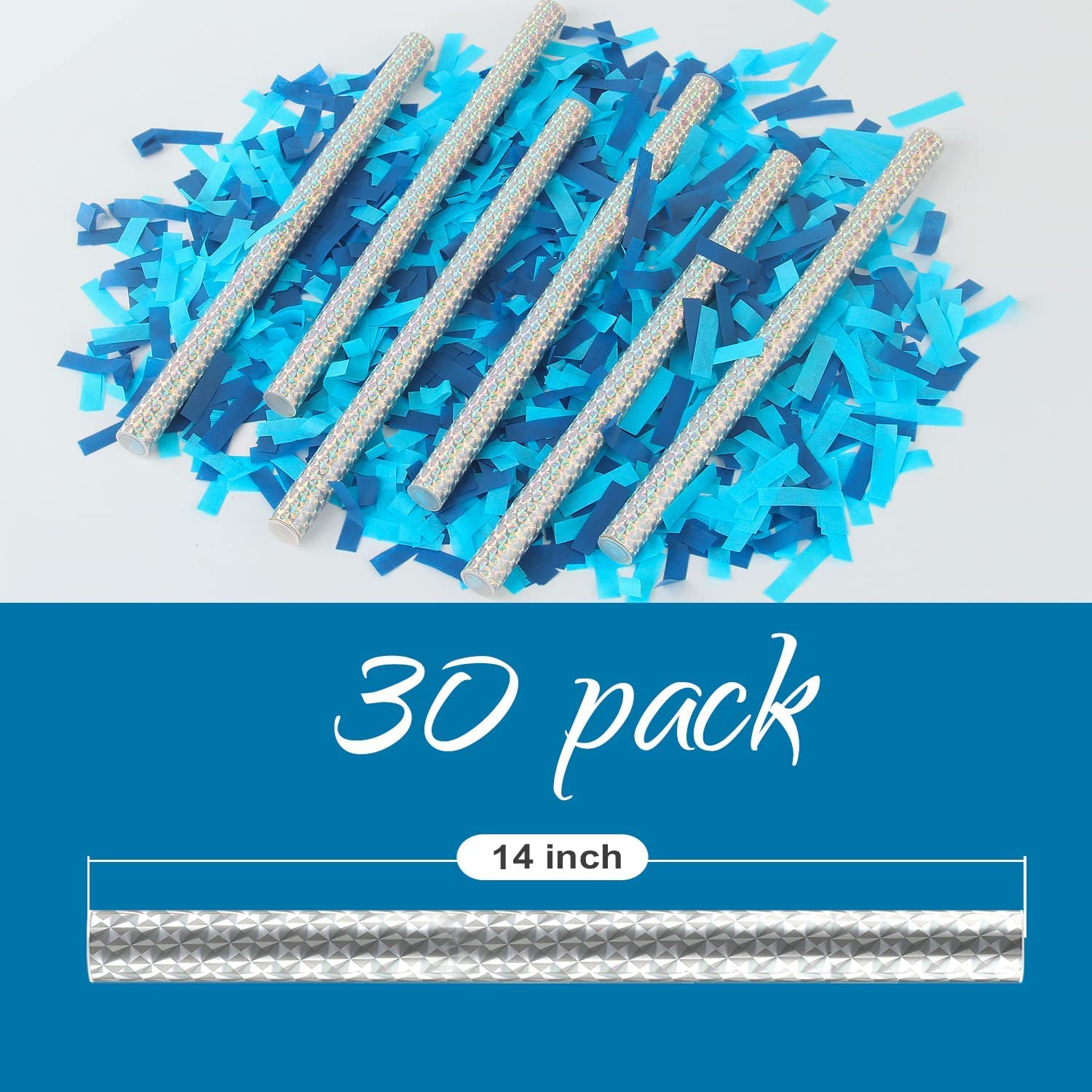 BATTIFE Konfetti-Sticks zum Aufdecken des Geschlechts, 35,6 cm, Blau, 30 Stück
