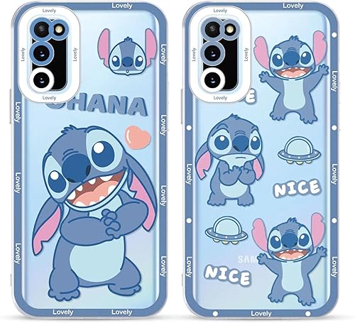 Paquete de 2 bonitas fundas de dibujos animados para Samsung Galaxy S20 de 6.2 pulgadas, funda protectora transparente de TPU suave a prueba de
