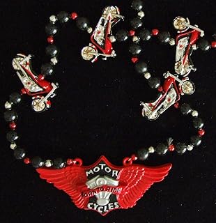 Griffin Trader Born to Ride Motorcycle Beads Necklace New Orleans Mardi Gras Cajun Carnival Festival