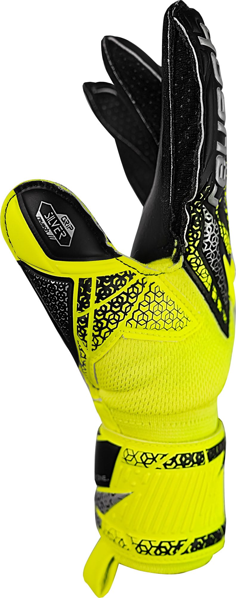 Reusch Torwarthandschuhe Kinder Jugendliche |starker Grip, ergonomische Passform & maximale Stabilität | für Training & Spiel | Naturrasen & Kunstrasen | Größe 3-8 | Attrakt Silver Junior