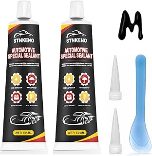 Stnkeno Car Body Sealant, Car Body Restoration Adhesives, Automotive Glass Sealant, Black Windshield Sealant, High Bonding Strength Black Silicone Sealant for Car Doors, Body, Roof (2 Pcs, 3.53 OZ)