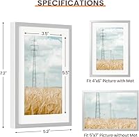 Vista 240 de Fun Memories Portarretratos de metal de 16 x 20 pulgadas con paspartú de 11 x 14 pulgadas, acabado de aluminio cepillado, parte delantera de vidrio