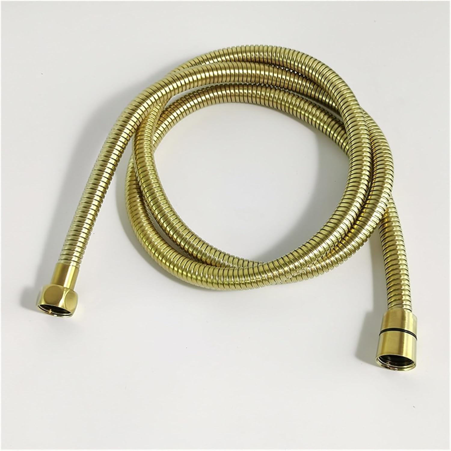 Shower Hose Bathroom Fitting Stainless Steel PVC Soft Bath Tube Accessory 1.5 Meter Water Pipe Shower Connector Chrome(PVC Gold)