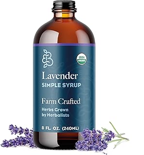 Bluestem Botanicals Organic Lavender Simple Syrup, 8 oz, Cocktail and Mo...