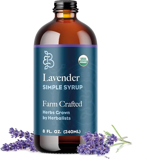 Bluestem Botanicals Organic Lavender Simple Syrup, Cocktail, Mocktail, 8 oz | Cocktail and Mocktail Mixer for Drinks, Non-Alcoholic, Herbal Extract, Bluestem Botanicals Organic Lavender Simple Syrup