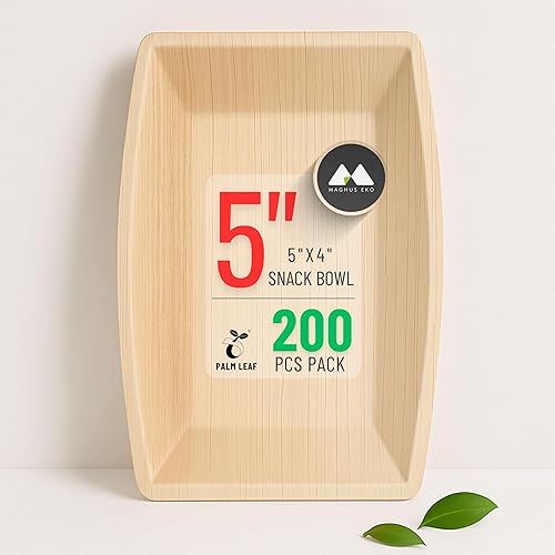 Miniatura 26 de Palmkraft - Mini cuencos de inmersión redondos de 3 pulgadas (100 unidades), cuencos desechables de 2 onzas, compostables, ecológicos, como bambú