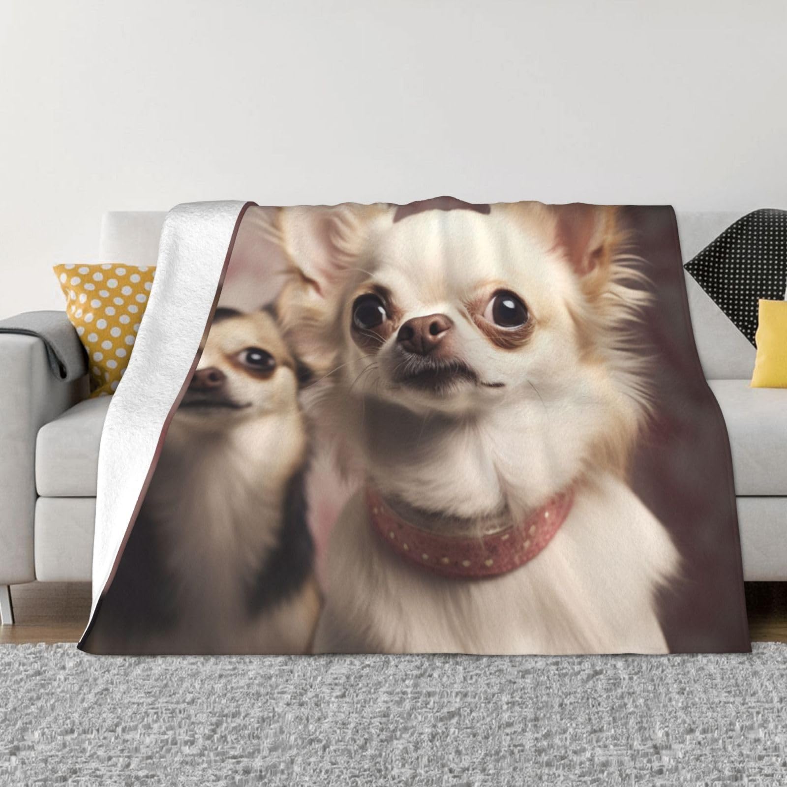 Couverture polaire chihuahua ultra douce jeté de lit grande taille