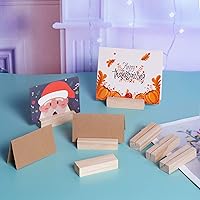 Vista 6 de 20 soportes de madera para tarjetas de lugar, soportes para números de mesa, soportes pequeños para letreros de mesa, soporte para tarjetas