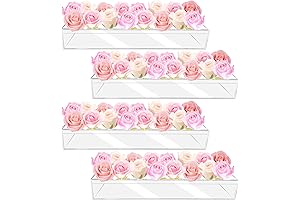 4Pcs Acrylic Flower Vase with 64 Holes|63" Decorative Clear Flower Vase