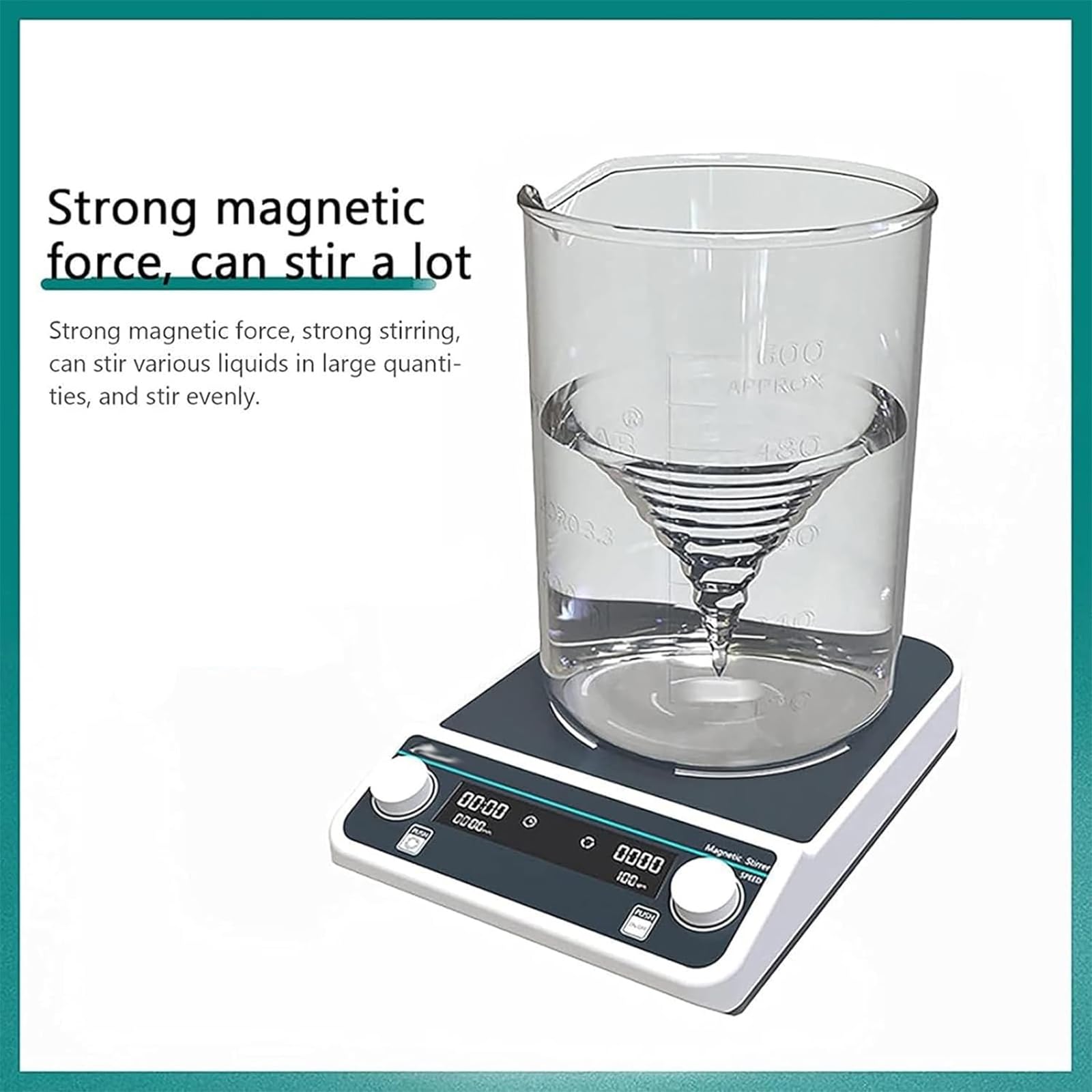 Agitatore magnetico, velocità regolabile ad alta capacità, agitazione avanti e indietro, precisione di velocità 5 giri/min, timer: da 1 min a 23 h 59 m 59 s, ideale per uso in laboratorio