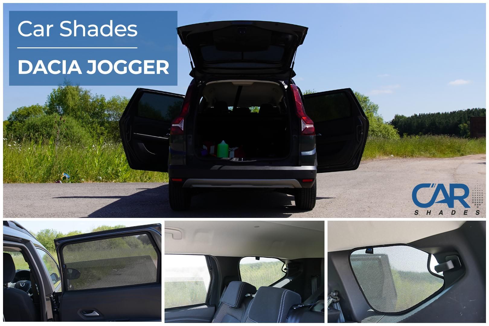 Set de Car Shades Compatible avec Dacia Jogger 2022- (6-pièces) Pare-Soleil sur Mesure pour Voiture