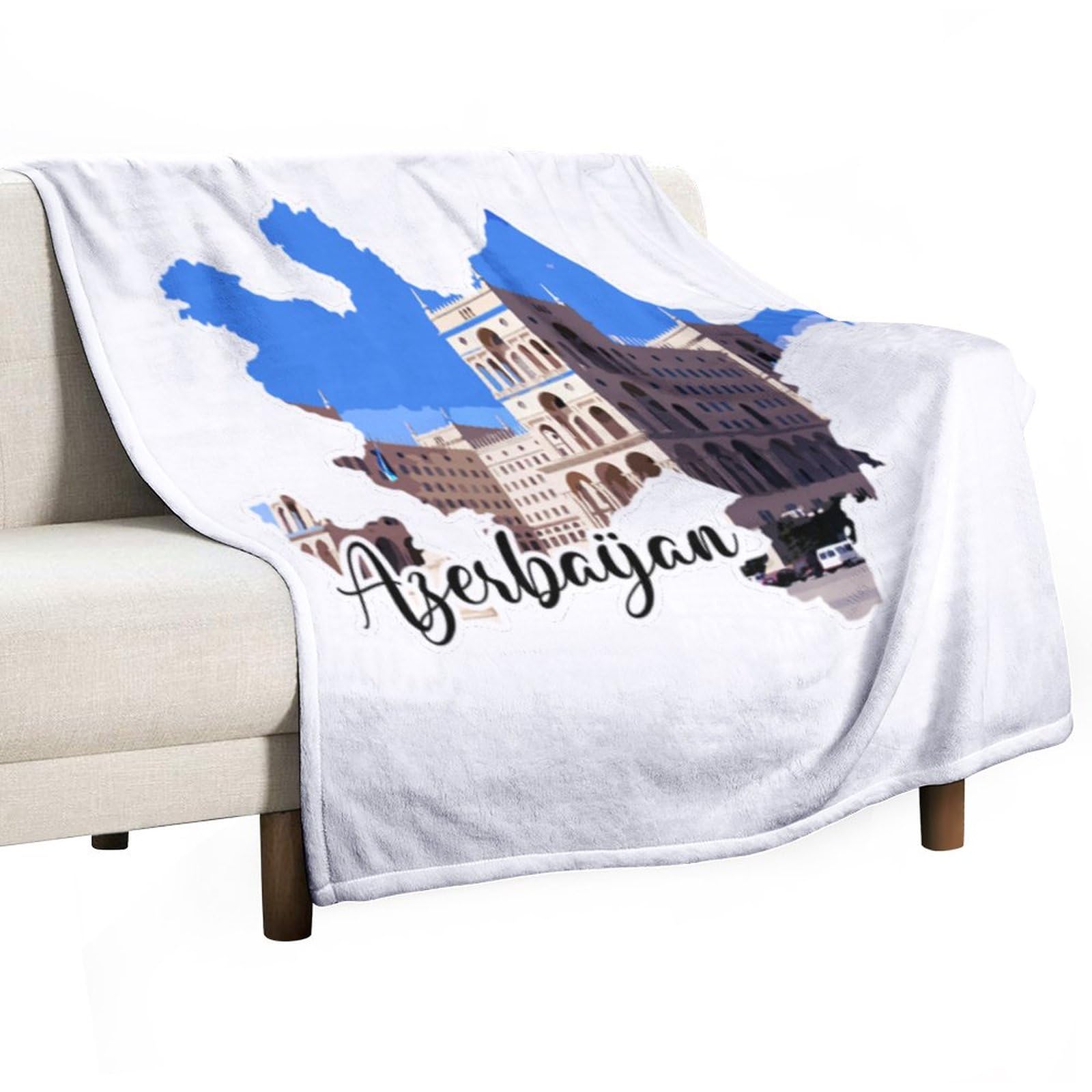 Couverture polaire pelucheuse et chaude grand format paysage urbain