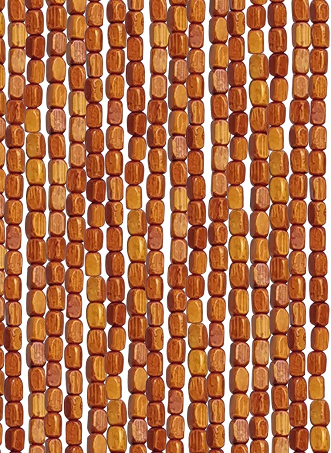Natural Wood and Bamboo Beaded Curtain, String Bead Fly Screen for Doors, Doorway Room Divider, Window Hallway, Custom (50 Strands, 50x120cm)