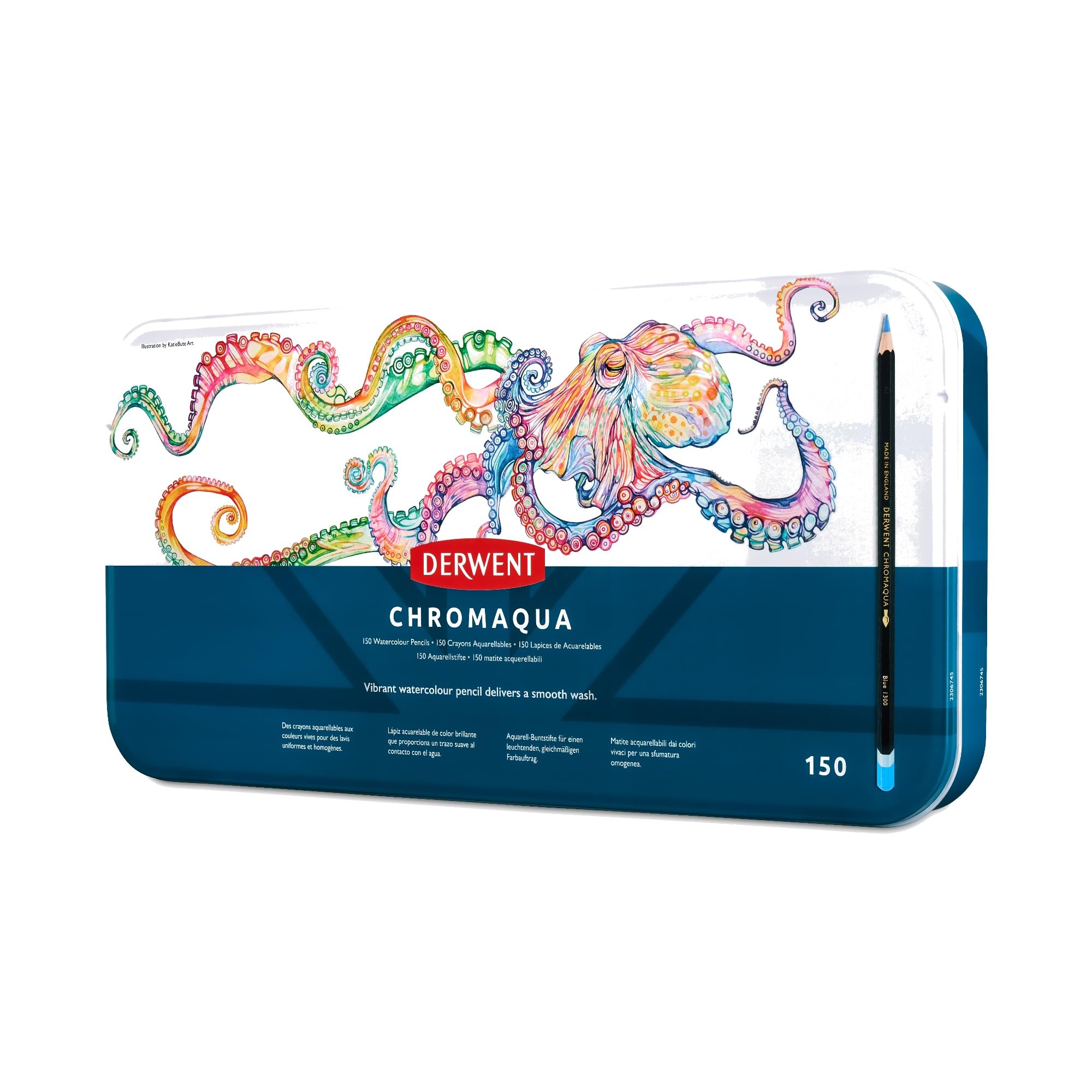 Chromaqua Watercolour Pencils, Tin of 150, Soft Water-Soluble Core for Smooth Colour Washes