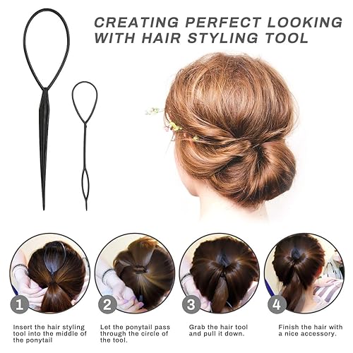 Miniatura 4 de Kit de 40 herramientas de bricolaje para trenzar y modelar el cabello, accesorios de moda Number-one con herramientas de peinado en espiral para