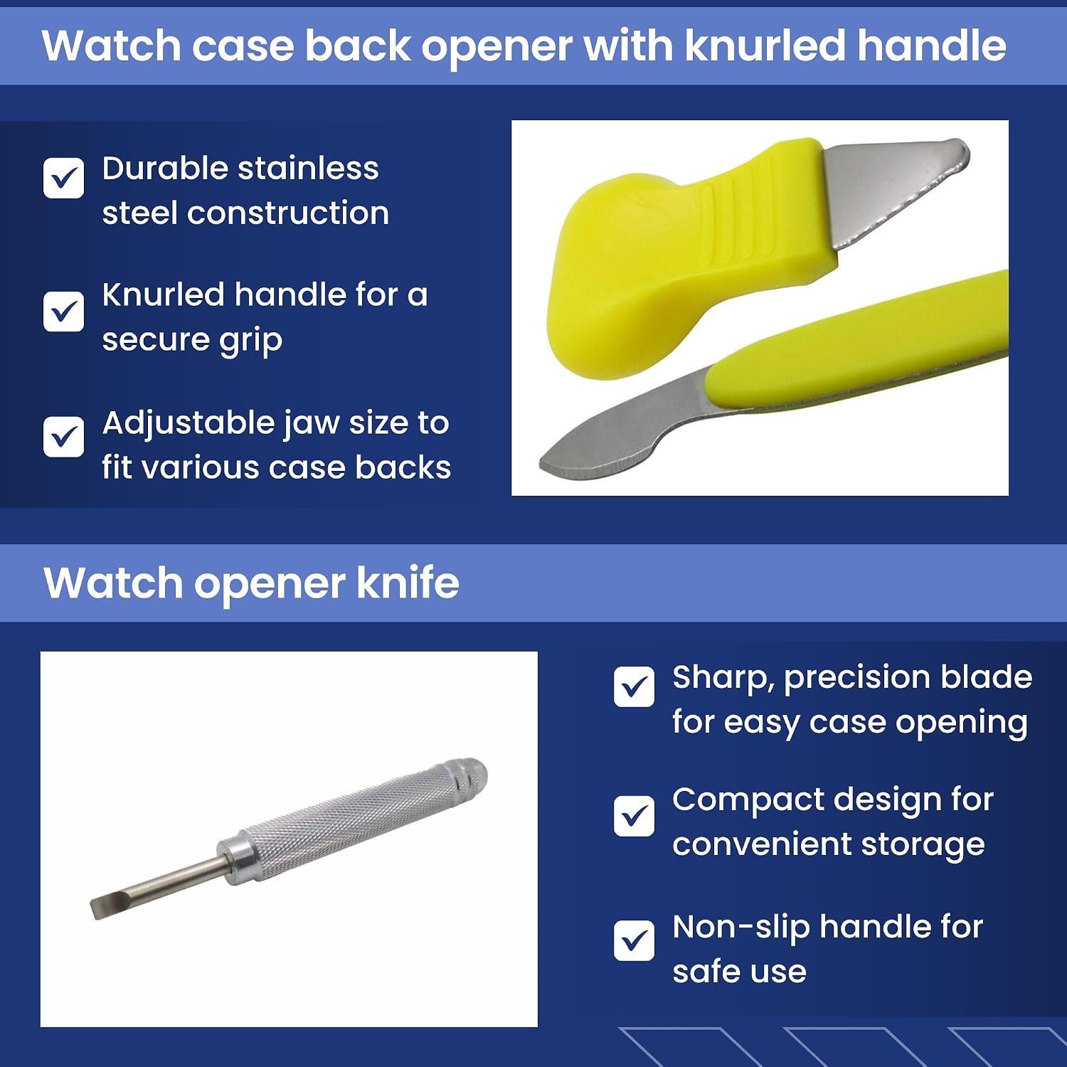 Gadgetime USA Watch Repair Kit - Professional Watch Press Tools Set & Microfiber Cloth, Watch Case Opener & Back Closer, Watch Battery Replacement Tool Kit w/Pry Openers for Various Kinds of Watches