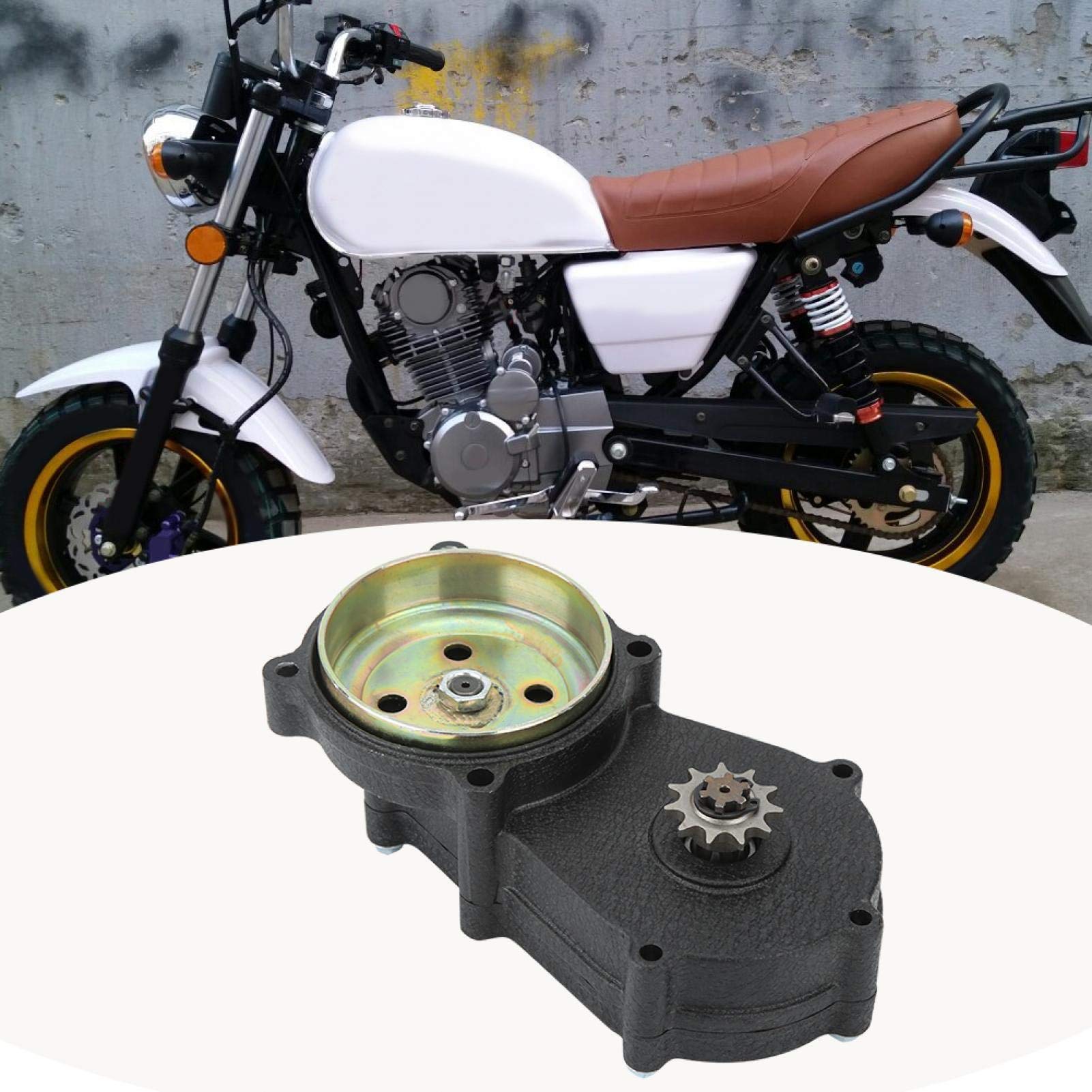 Caja de engranajes de doble cadena, 11T T8F doble cadena 47/49CC Caja de engranajes de tambor de embrague de motor apta para 2 tiempos Chino Minimoto Baby Kid