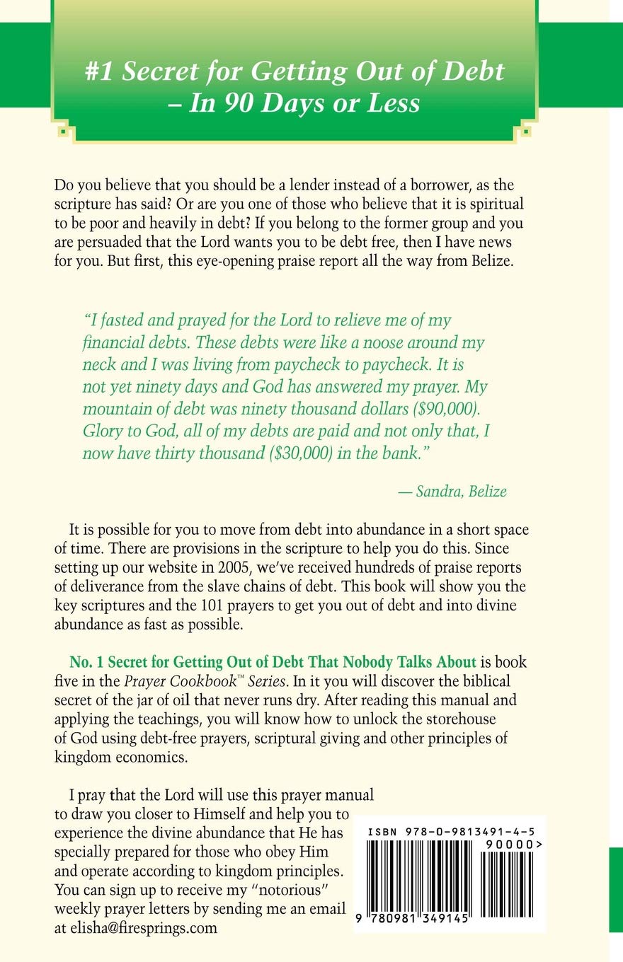 Prayer Cookbook For Busy People (Book 5): #1 Secret For Getting Out Of  Debt: Goodman, Elisha: 9780981349145: Books - Amazon.ca