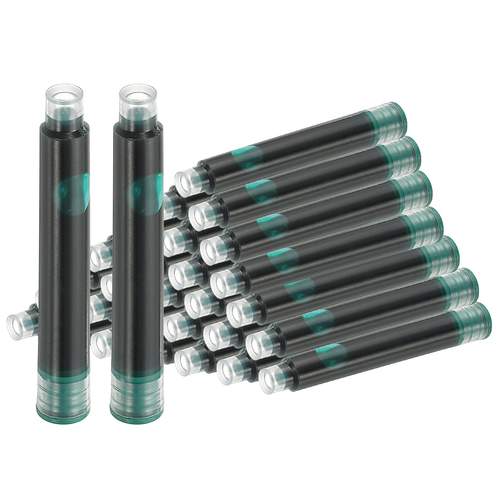 PATIKIL 30Pcs Fountain Pen Ink Cartridges, 3.4mm Bore Diameter Fountain Ink Refill Standard International Refill Cartridges for Pen Business Writing, Dark Green โ image 1