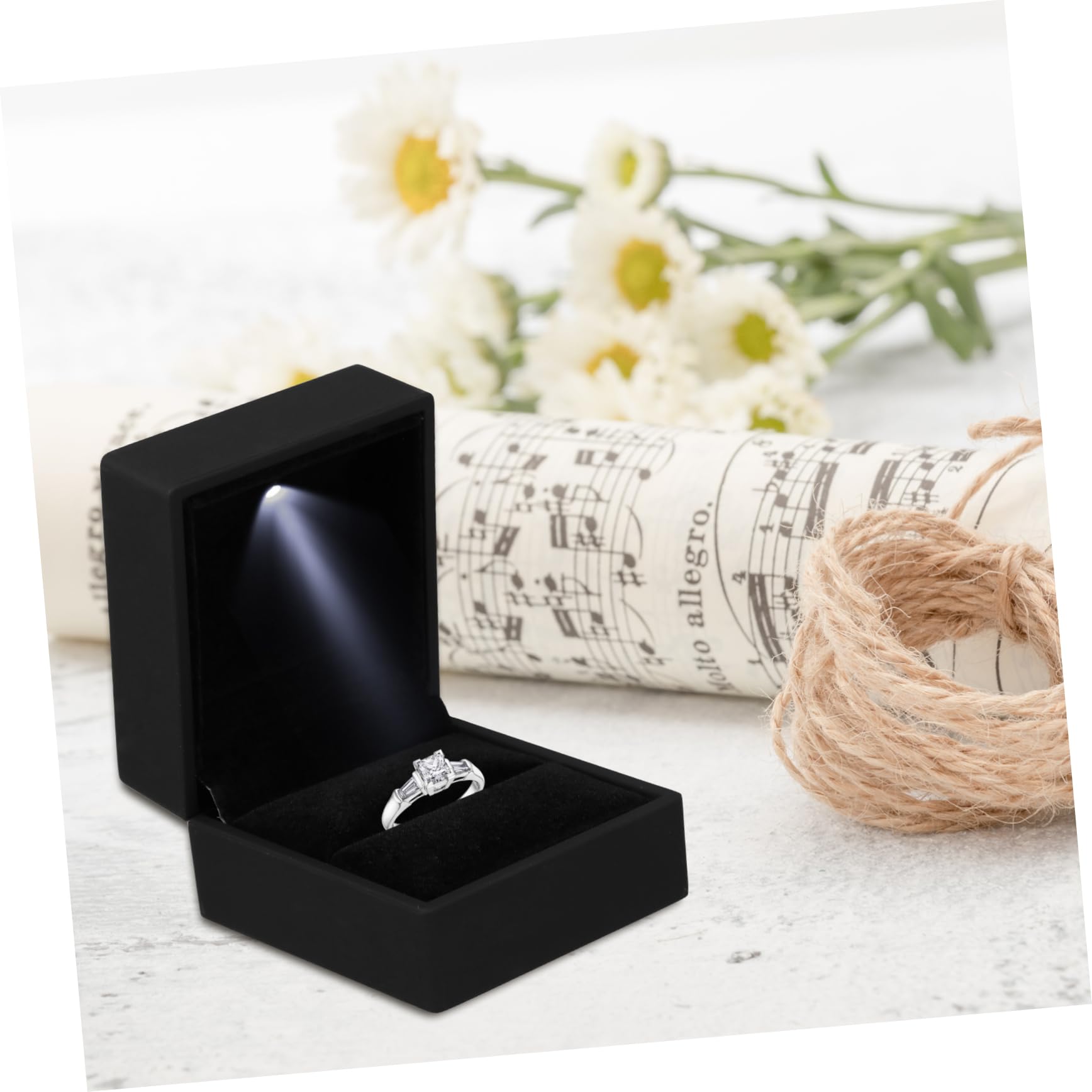 FRCOLOR Lot De 10 Boîtes À Bagues Pour Adolescents Présentoirs À Bijoux Étuis À Cartes LED Pour Bacs De Banque Couvercles Séparateurs Musicaux Organisateur En Velours Chargeur