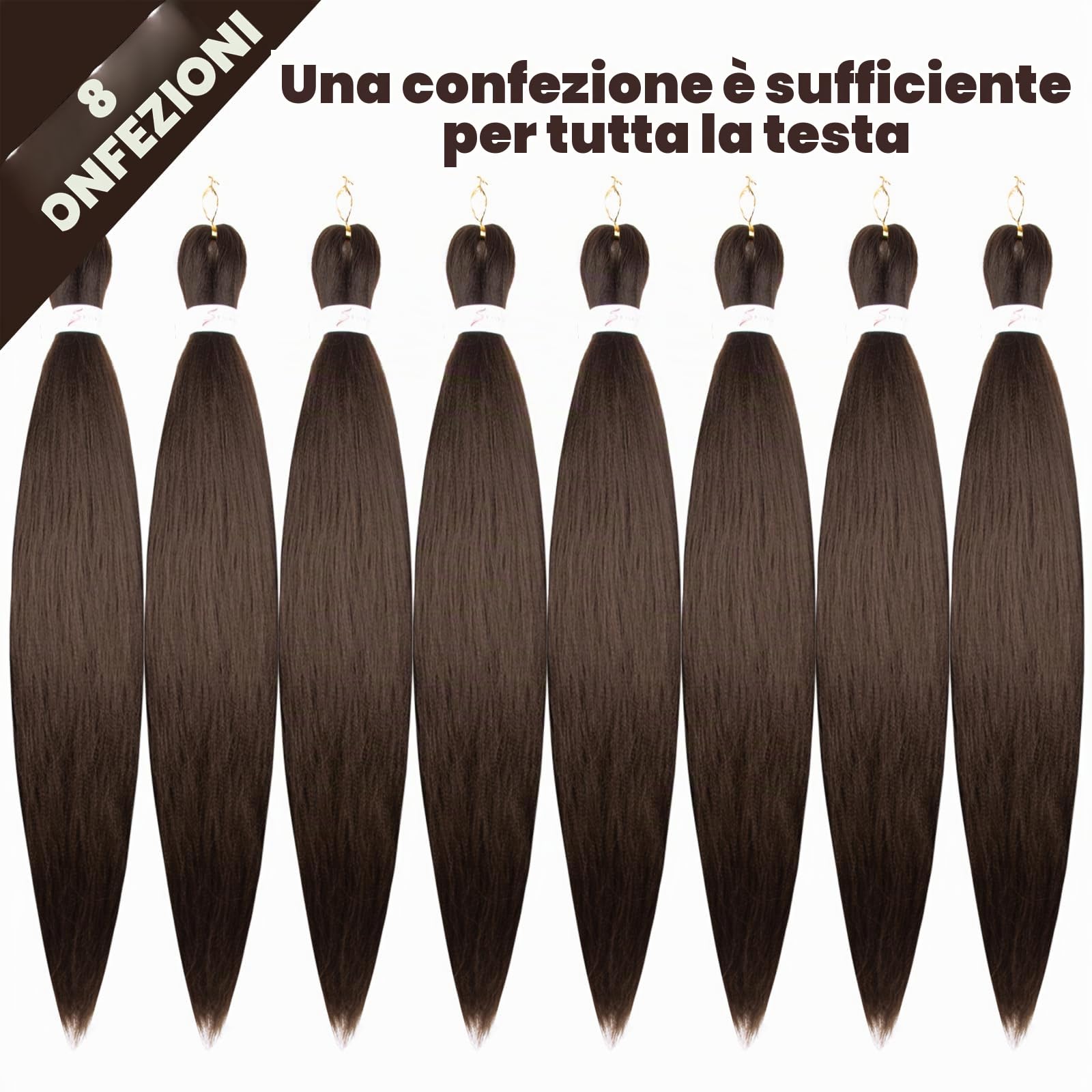 Pre-stretched Braiding Hair Professional Easy Crochet Braid Hair 26 Inch 8 Packs Hot Water Setting Soft Synthetic Braiding Hair Extension for Twist Senegalese Crochet Hair (26 inch, 4#)