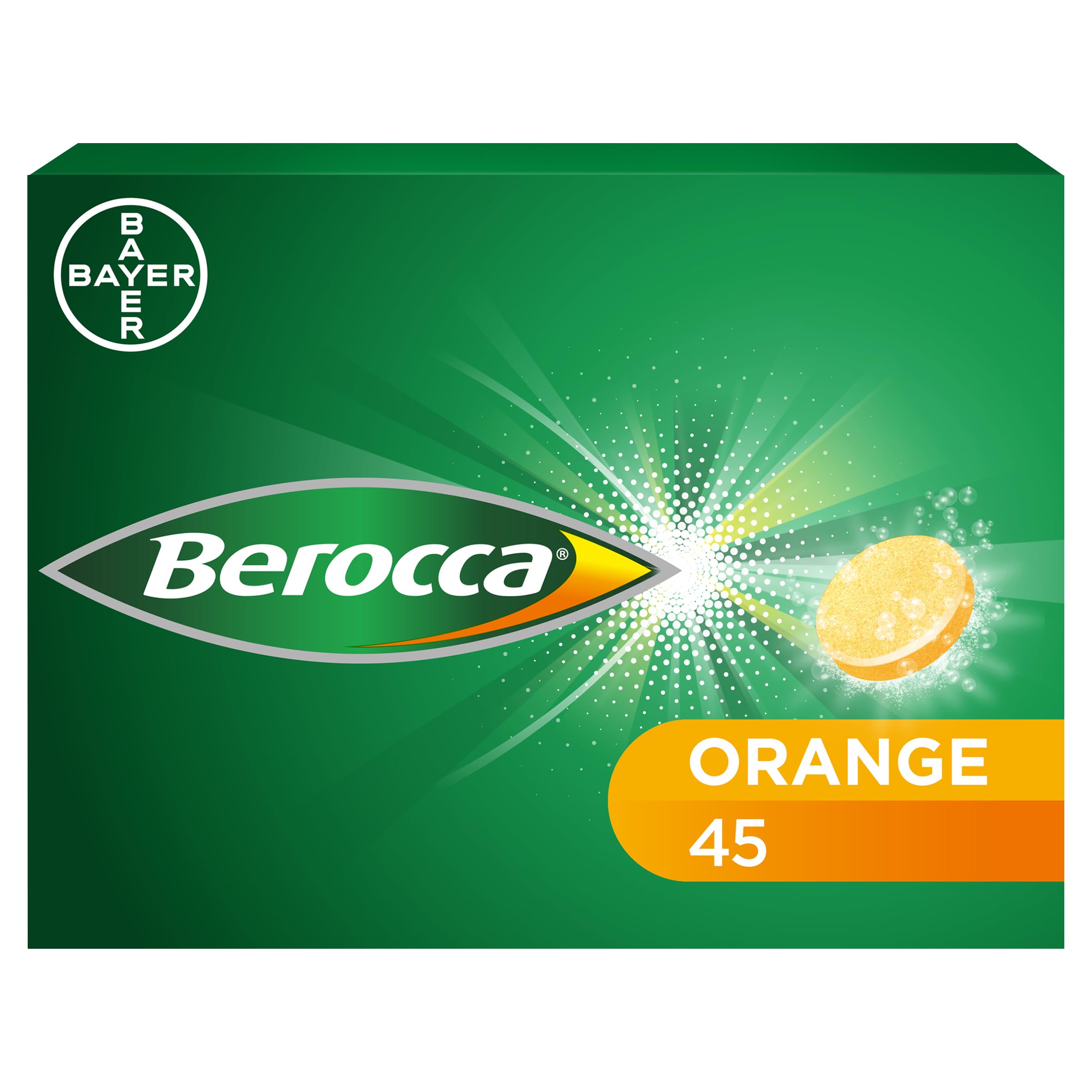 BeroccaVitamin C Effervescent Orange Flavour Tablets, Pack of 45