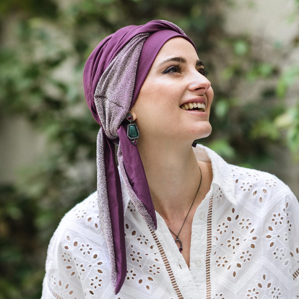 CAREBELL Turbante Oncologico Bambù Smooth Gala Malva · Chemioterapia e Alopecia · Molto Morbido Traspirante e Senza Cuciture Interni · Regolabile per Donna