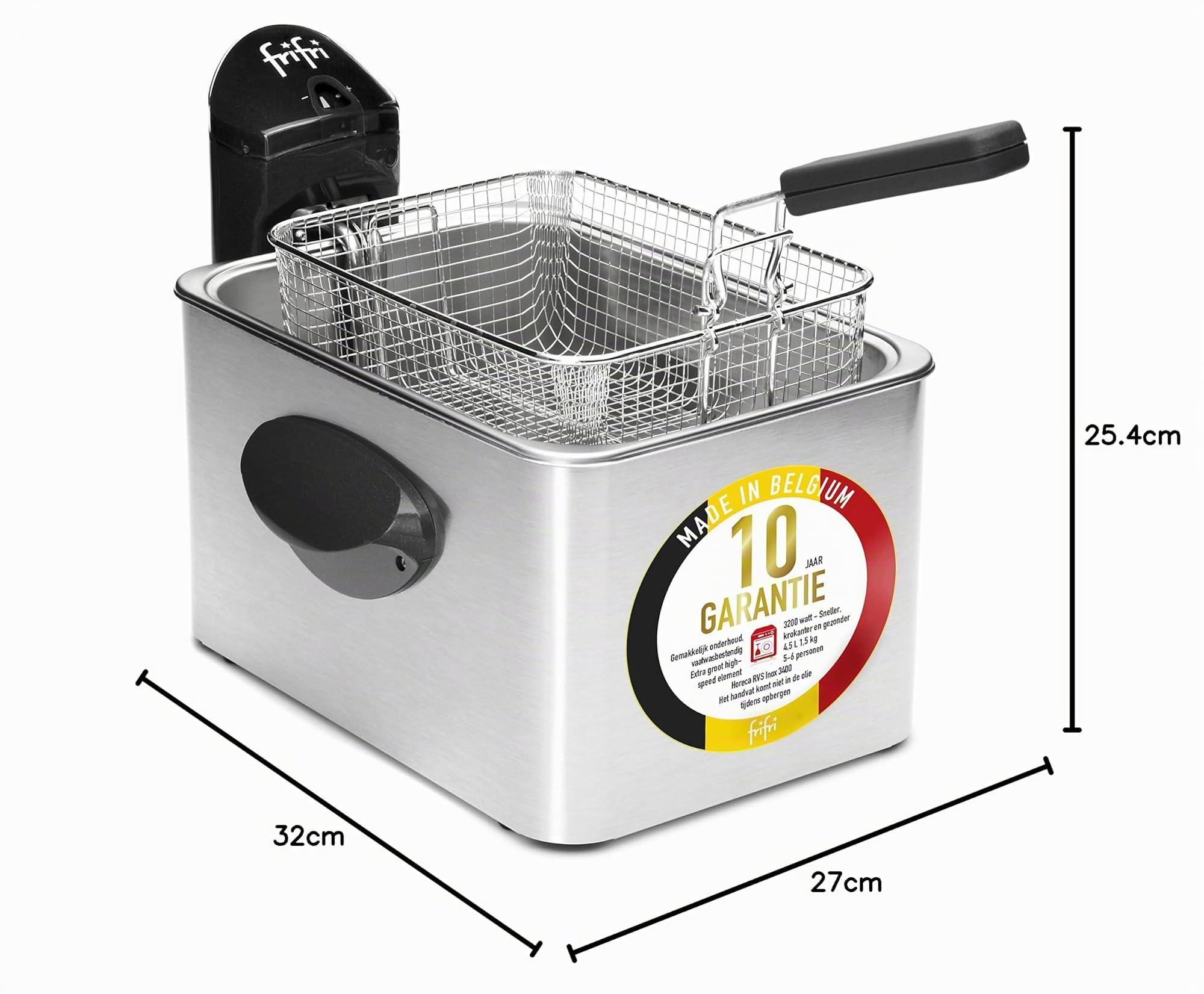 Frifri FI.5848 Fritteuse, 4,5 l, 3200 W, Grau