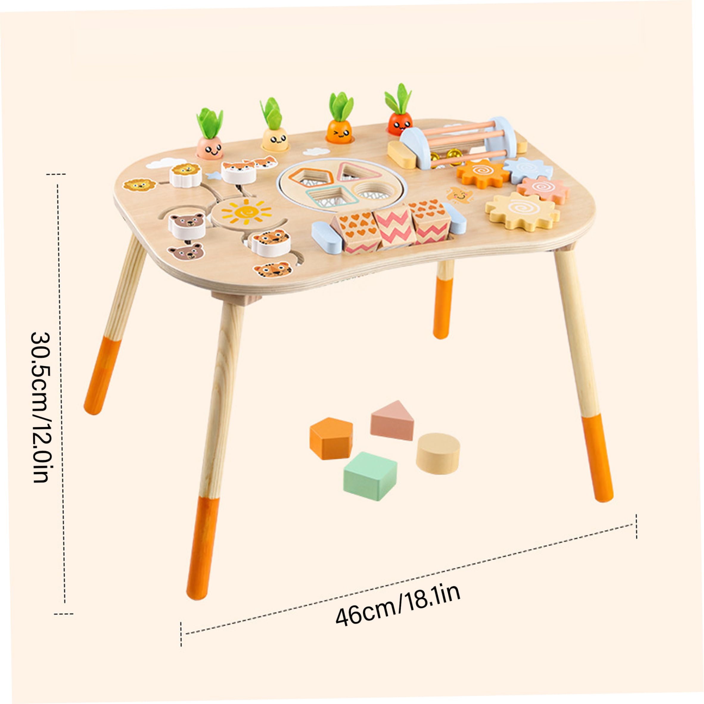Mesa de Actividades para niños pequeños Mesa de Actividades para niños pequeños Sensorial Montessori 6 en 1 Ideal para de 1 a 3 años Juguete de Madera para bebés - Amarillo