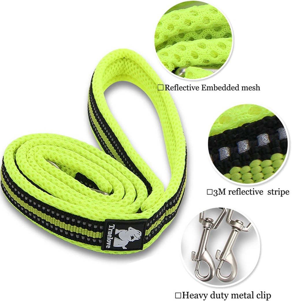 Reflective Nylon No-Pull Dog Harness and Training Leash Set Padded Durable Adjustable(M, Black Set)