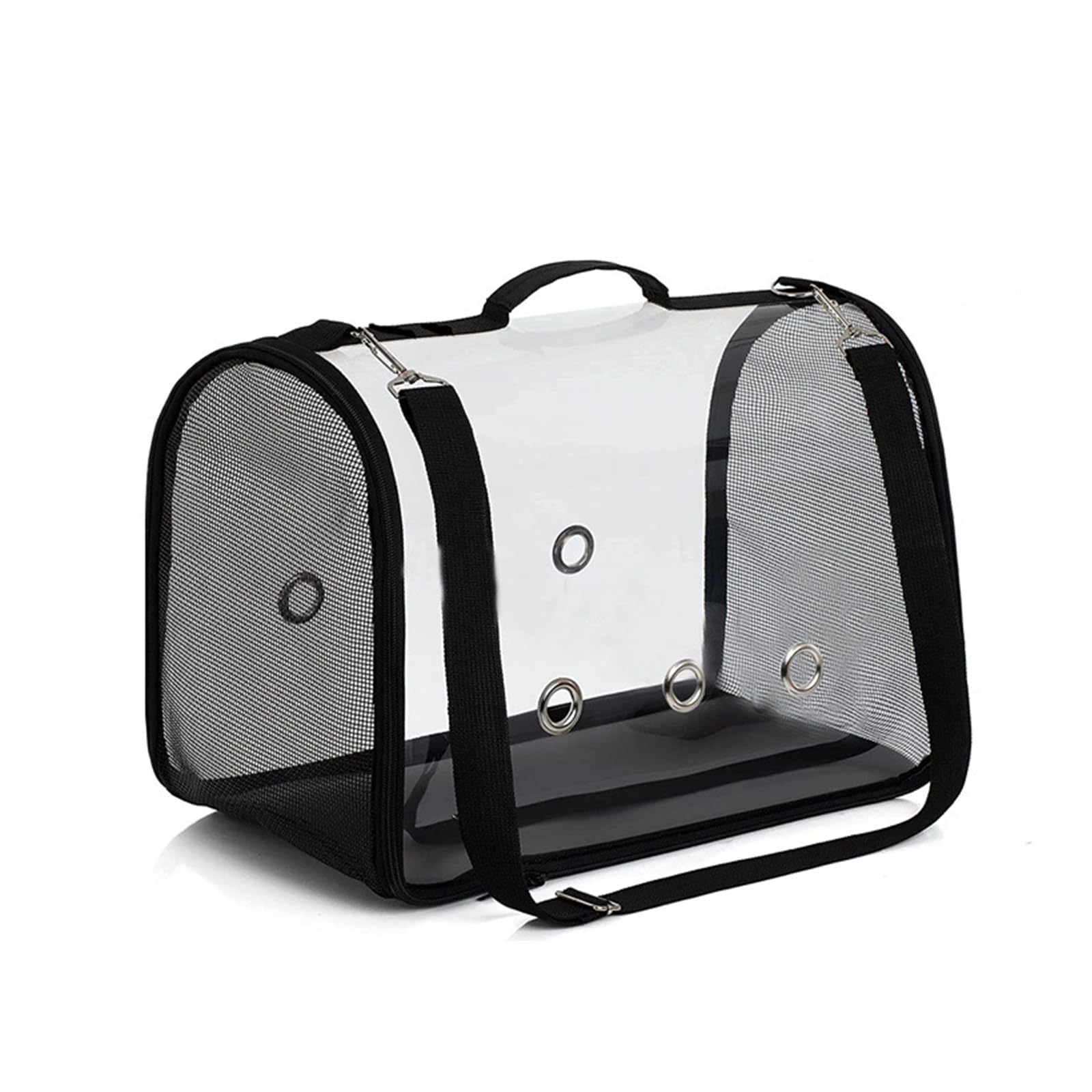 Zaino Traspirante Per Pappagalli - Bubble Trasparente Con Ciotola, Colore Grigio - Foto 6