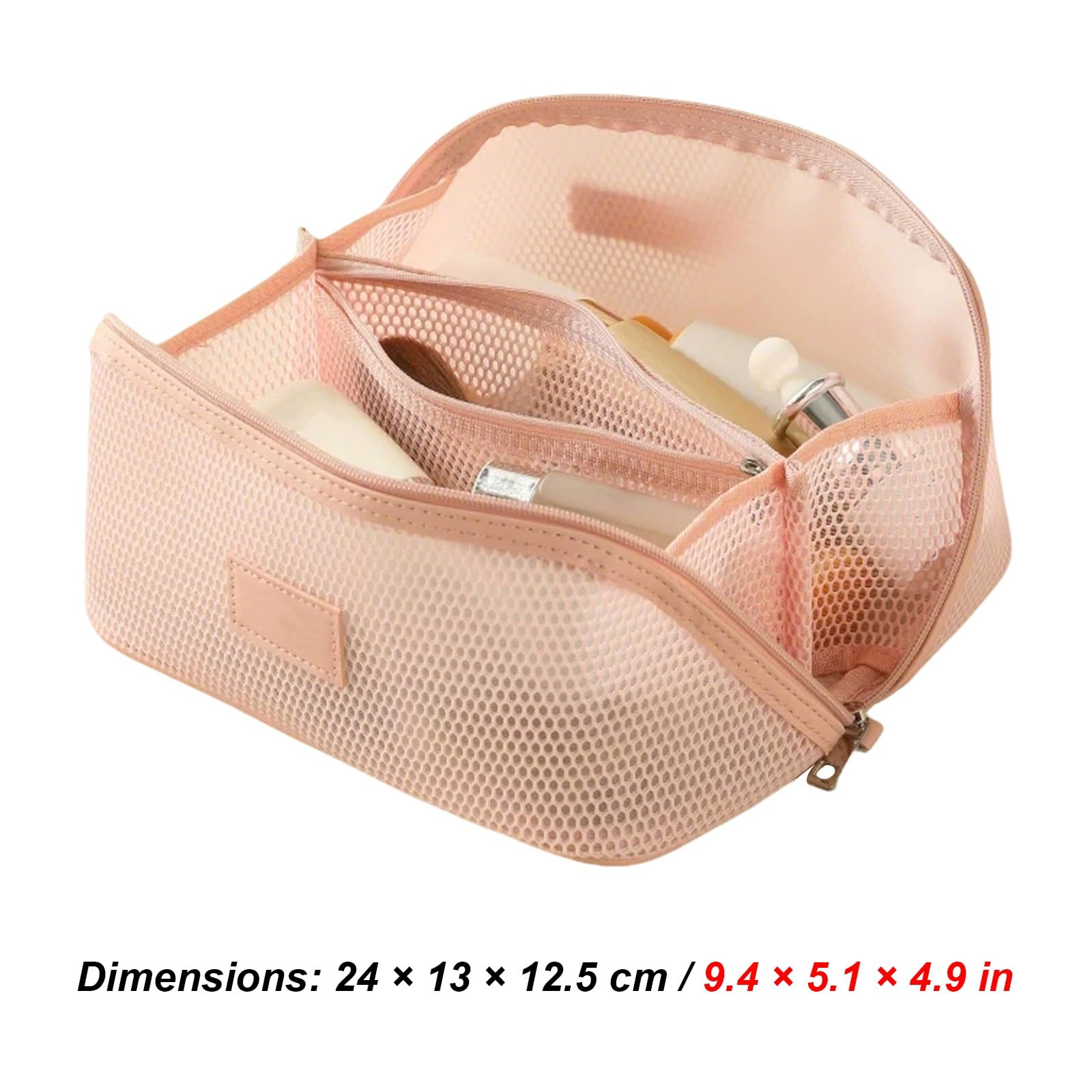 Beauty Case da Viaggio, Borsa da Toilette per Donna, Organizzata per Scomparti, Maniglia Morbida Il Trasporto, Cuciture Fini e Fitte, Leggera e Traspirante, Strutturata Elegante(Pink)
