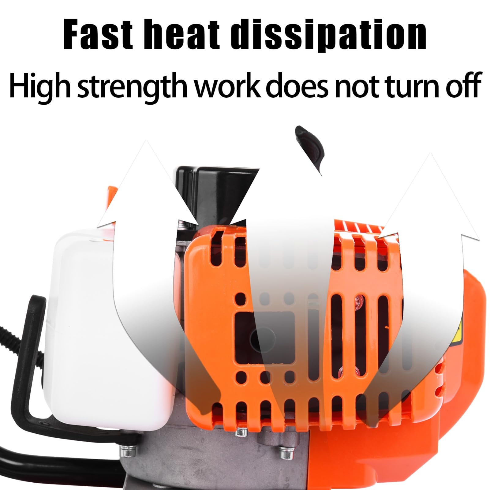 Cultivador de gasolina de jardín de 52 cc, 3 HP/1.65 kW 2 tiempos, cultivador de tierra para césped, 9000 rpm, tanque de combustible de 1.2 L, profundidad de trabajo de 6.9 pulgadas, ancho de