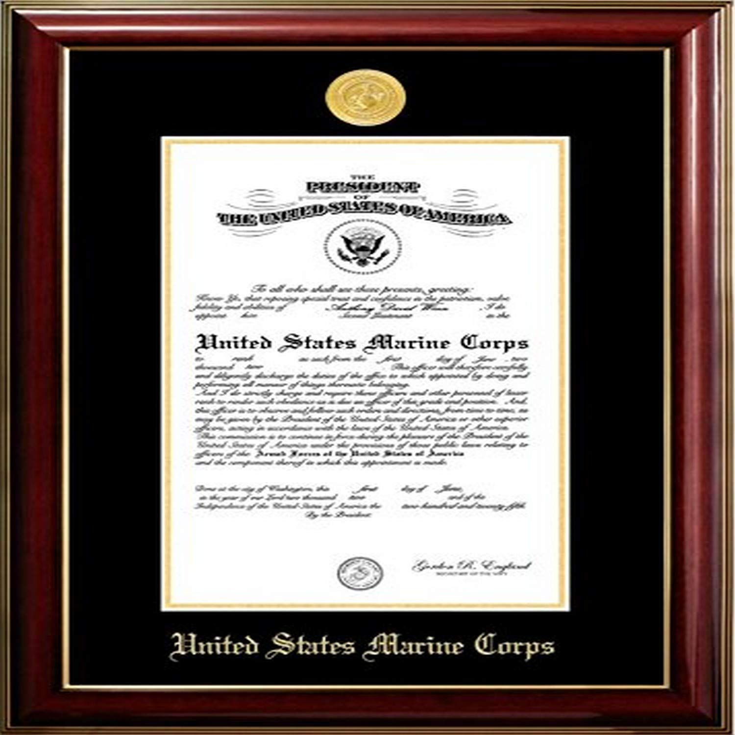 Campus Images MACCL001 Marine Certificate Classic Frame with Gold Medallion, 10