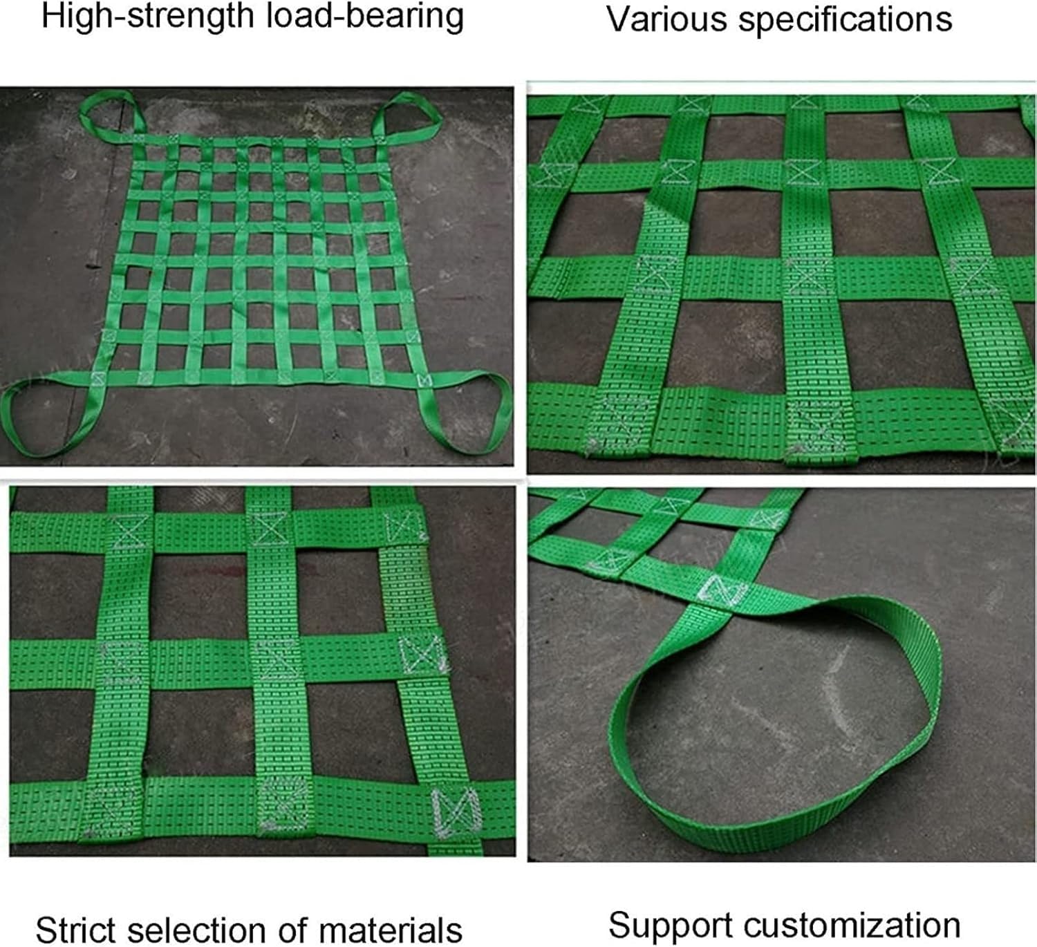 Red de elevación de poliéster duradera: redes de cuerda resistentes for manipulación de carga y equipos(1.5 X 1.5M/Mesh 10cm/Load 2t)