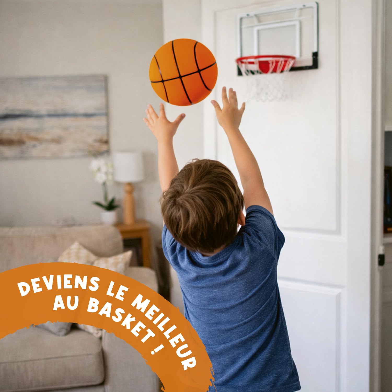 AirSlam® Ballon de Basketball Silencieux en Mousse 24 cm - Original Corner | Jeu Basketball intérieur pour enfants, ne fait pas de bruit. Jouet lavable, durable et résistant pour un usage quotidien.
