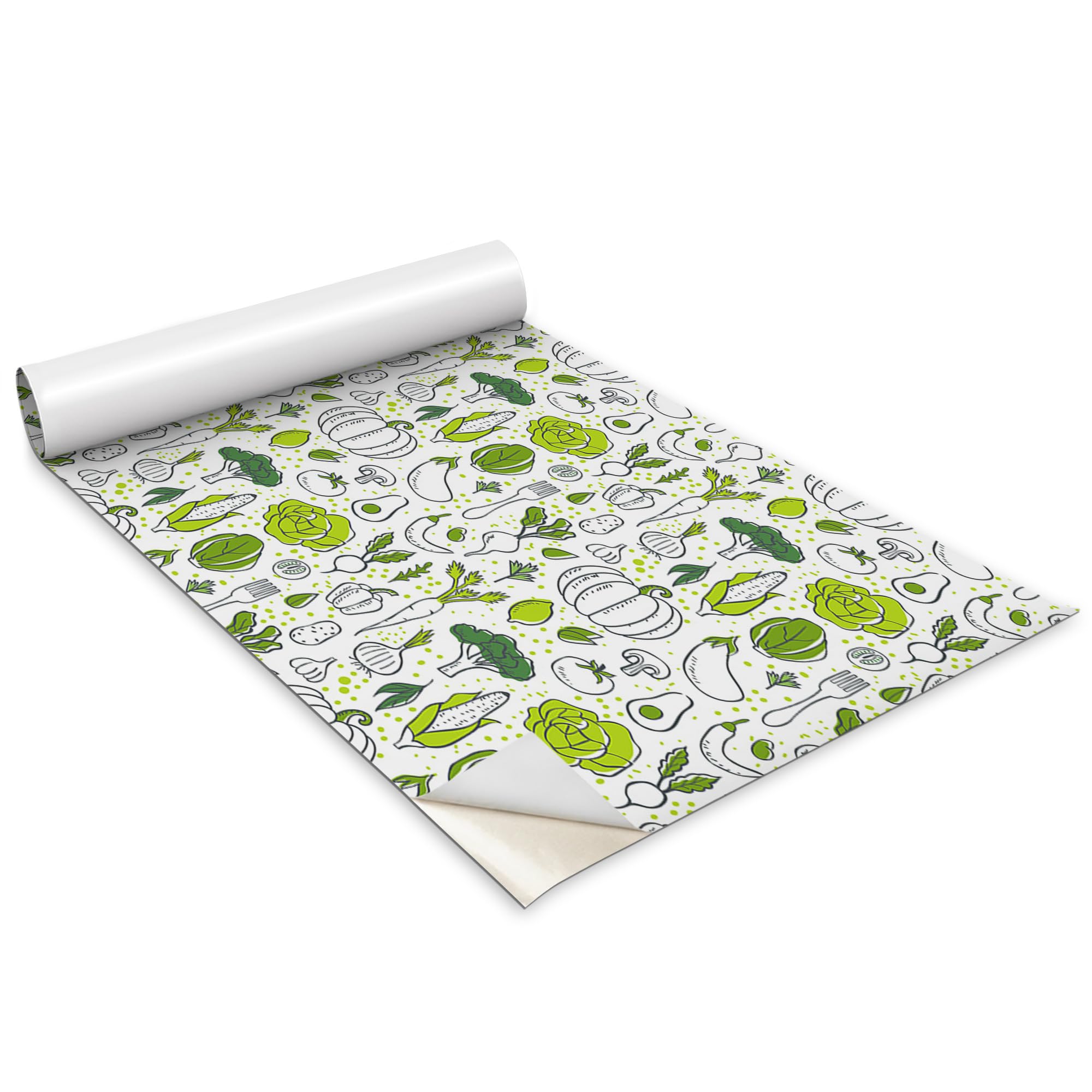 Sticker Adhesif Autocollant Étanche Motif Légumes Verts pour Meuble