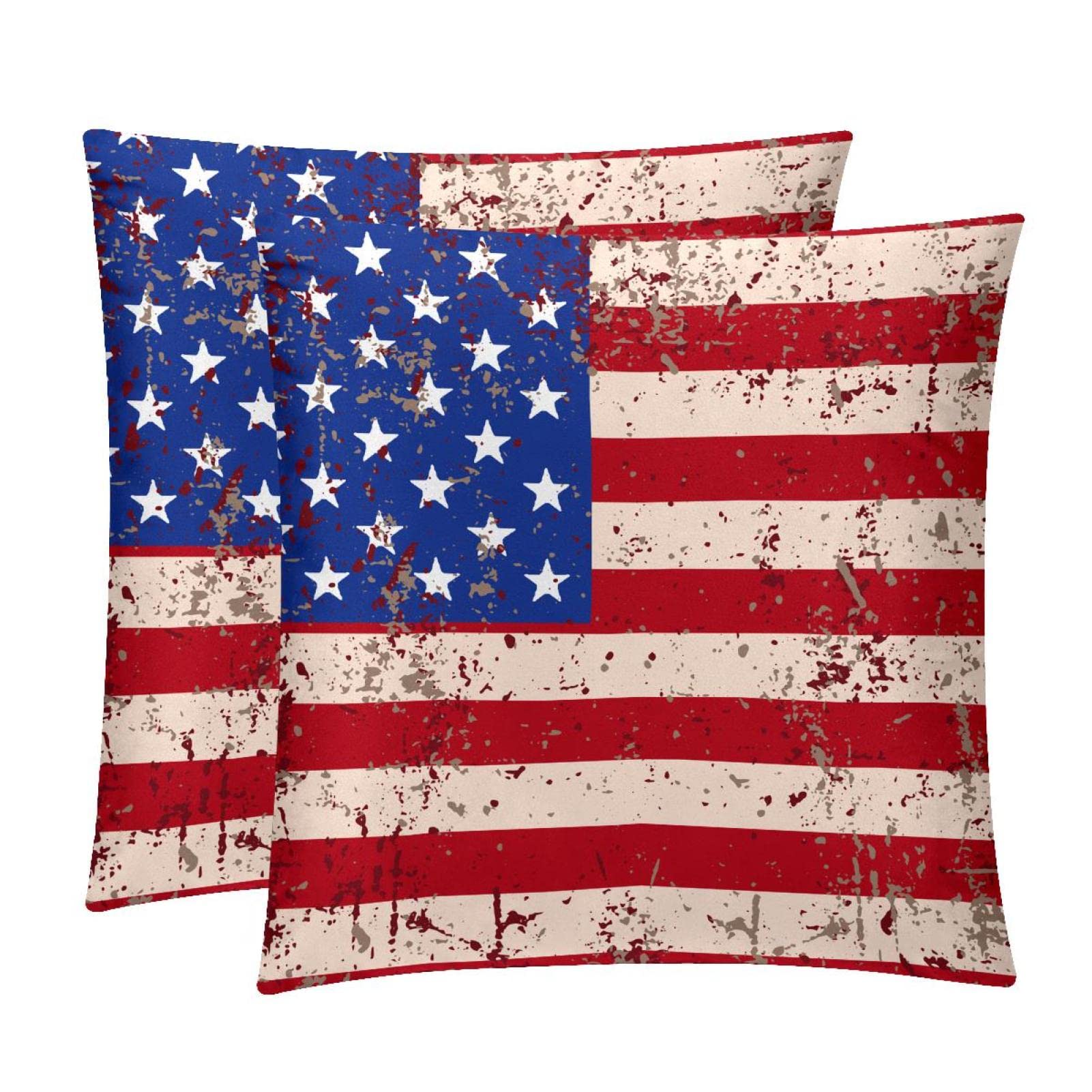 Housse de coussin lombaire USA lot de 2 pour déco canapé rétro