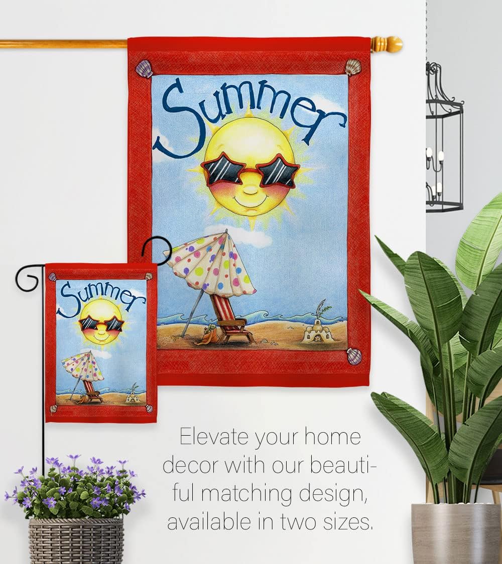 Breeze Decor G156074 Fun in Summer Summer Fun in The Sun Impressions Decorative Vertical Garden Flag 13" x 18.5" Printed in USA Multi-Color