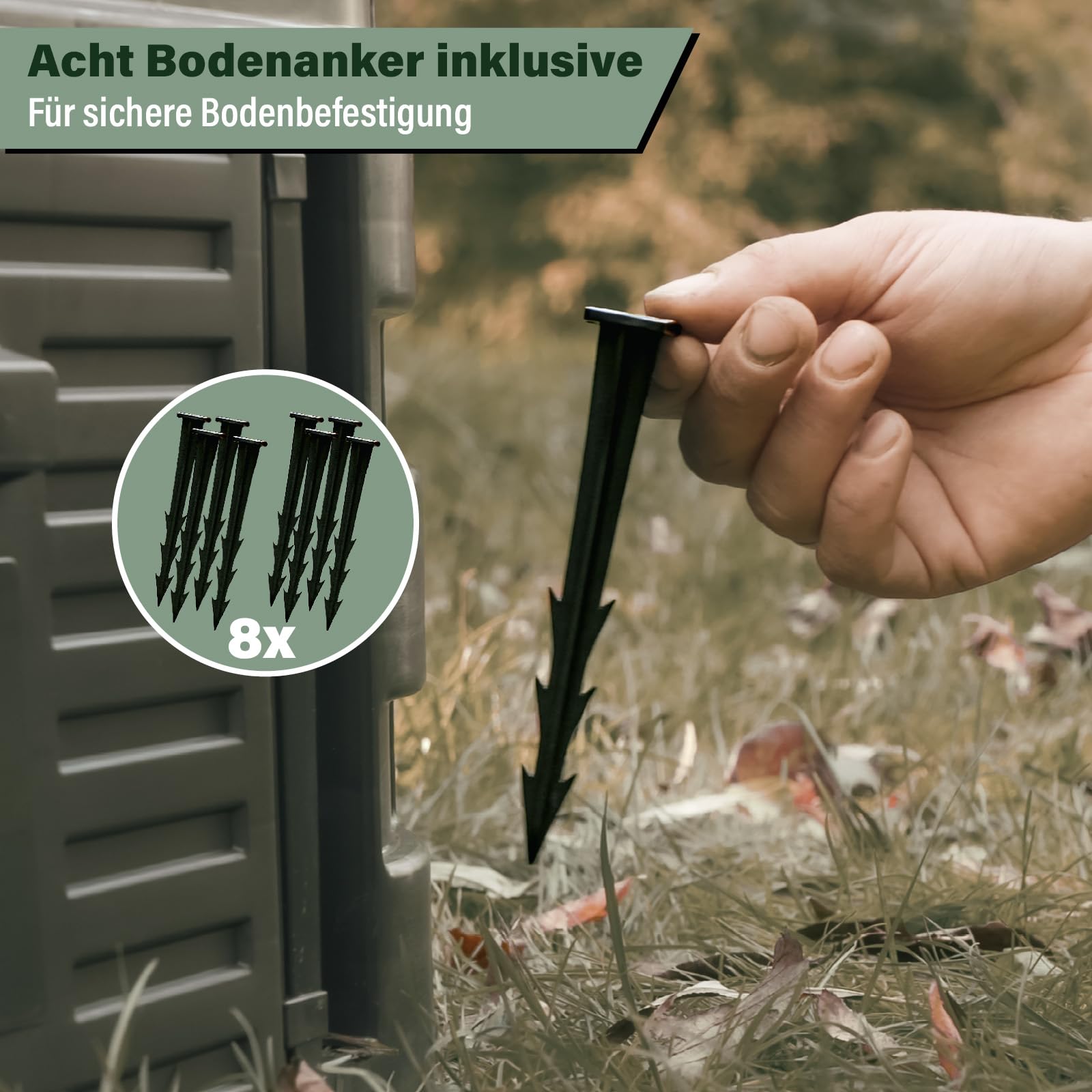 Thermokomposter 300L Garten Komposter mit Deckel Schwarz