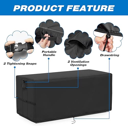 Miniatura 3 de YITAHOME - Funda de caja de almacenamiento para exteriores de 100 galonesKeter caja de cubierta de 80 galones, impermeable, para banco de