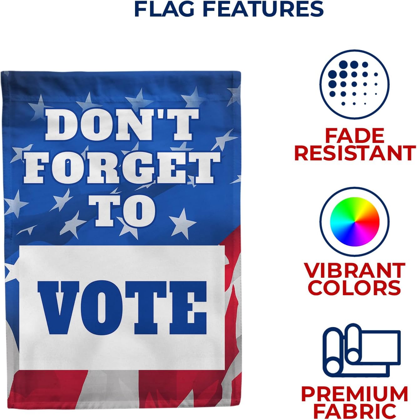 America Forever Flags Double Sided House Flag - Don't Forget to Vote, American President Election Yard Outdoor Decoration 28 x 40""