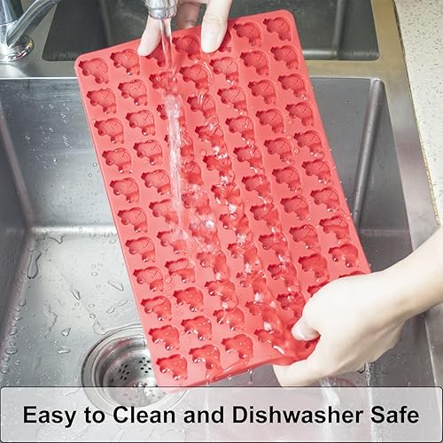 Miniatura 8 de Moldes de chocolate, molde de conejo rosa para Pascua, moldes de caramelo con 66 bonitas cavidades de conejo, adorable molde de silicona de conejo