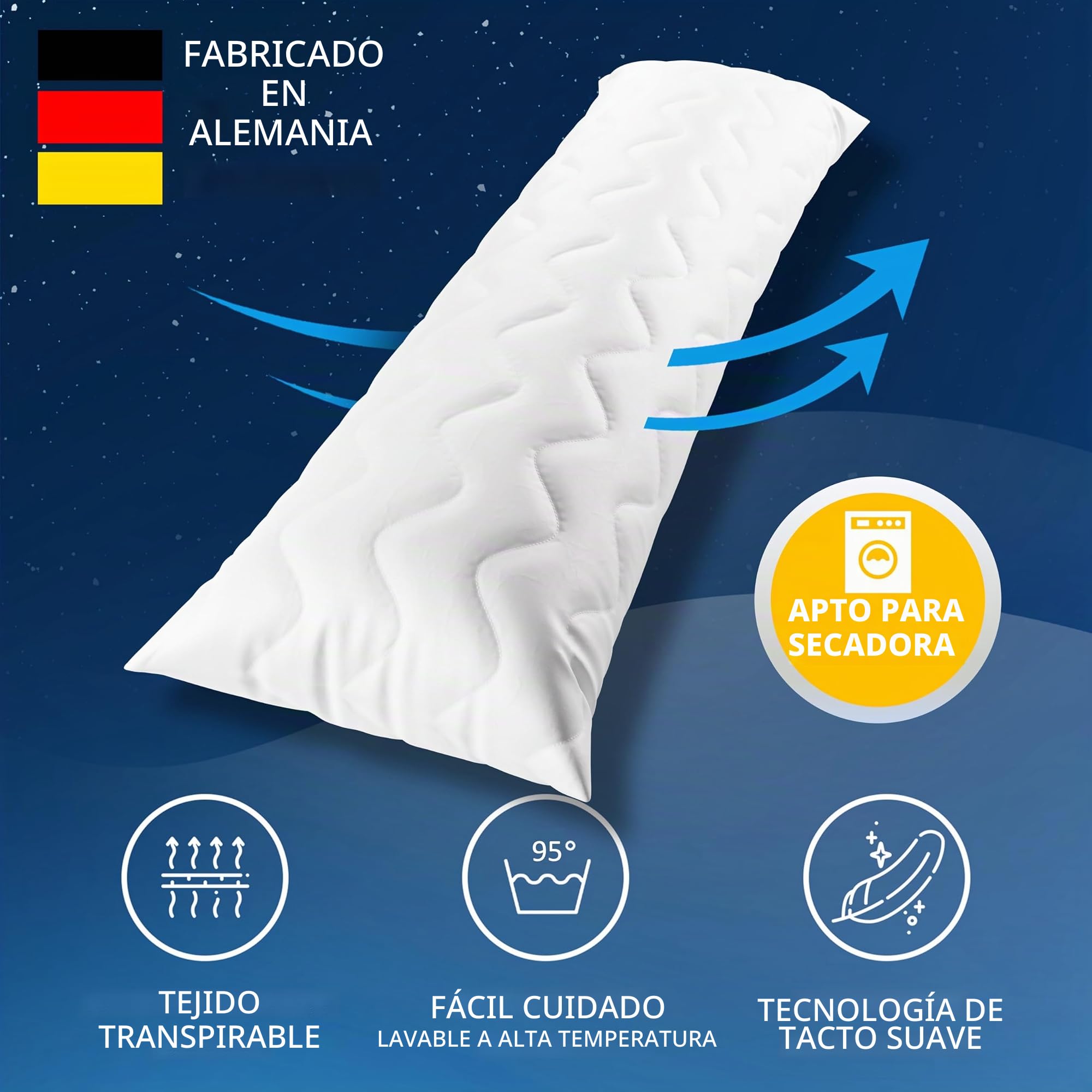 LILENO HOME Almohada para dormir de lado 40 x 145 cm, juego de 1 unidad, cojín de lactancia, almohada para dormir de lado 40 x 145 cm para mujeres embarazadas y bebés